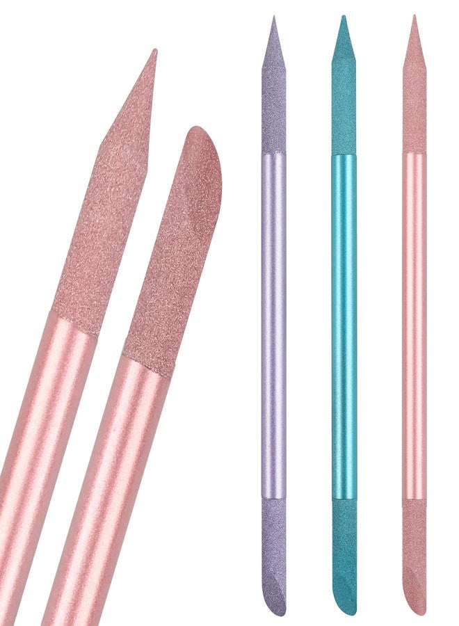 heemeei 3Pcs Glass Cuticle Pusher, heemeei Dual-Ended Manicure Stick, Crystal Cuticle Pusher Glass File, Professional Precision Filing Cuticle Remover, Manicure Pedicure Tools for Nails and Cuticles Care - Image 1