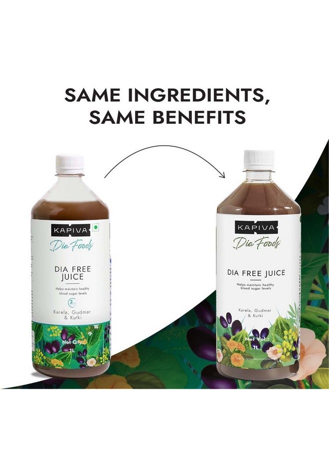 Kapiva عصير كابيفا دايا فري، 1 لتر | رعاية مرضى السكري المثبتة سريرياً | أملّا، كاريلا، جامون، جودوتشي و 7 أخرى (عبوة من 2) - Image 2