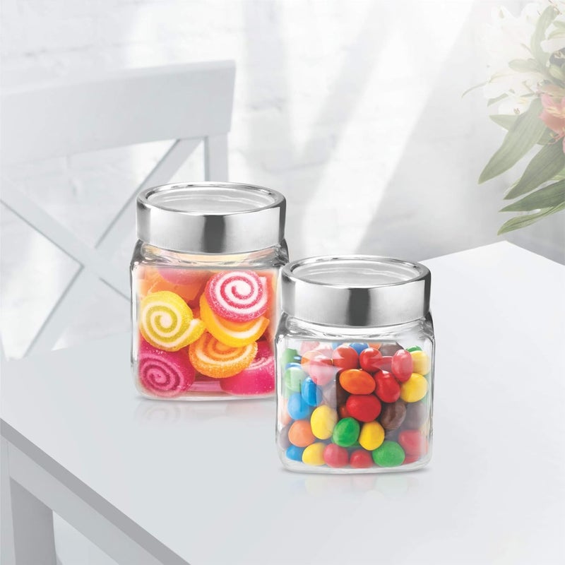 TREO By Milton Cube Storage Glass Jar Set of 6, 180 ml Each, Transparent, BPA Free, Storage Jar, Kitchen Organizer Modular, Multipurpose Cookies Jar - Image 3