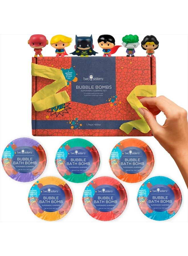Two Sisters Bubble Bath Bombs Superhero Surprise Set for Kids | Super Hero Toys Inside | 6-Pack Set in a Gift Box | Safe for Sensitive Skin | Fizzy and Bubbly Bath Balls for Boys & Girls - Image 1