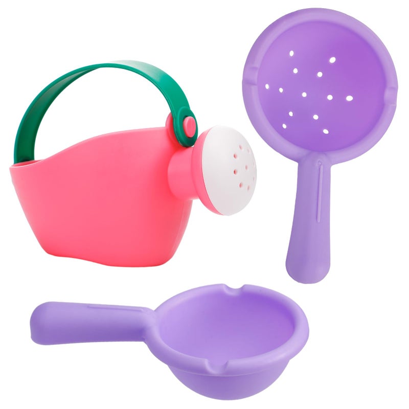 Biubee Small Soft Bath Toys for Toddlers 1-3 - Super Easy to Clean Water Table Toys Baby Tub Swimming Pool Toy Fun Tactile Training Newborn Gifts, 3Packs (Pink) - Image 1