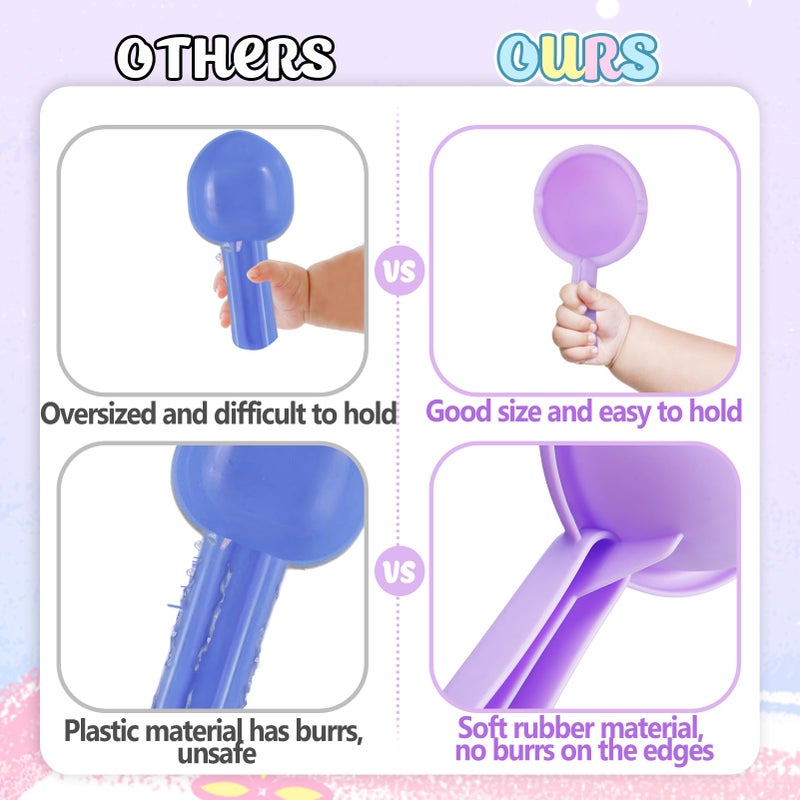 Biubee Small Soft Bath Toys for Toddlers 1-3 - Super Easy to Clean Water Table Toys Baby Tub Swimming Pool Toy Fun Tactile Training Newborn Gifts, 3Packs (Pink) - Image 5