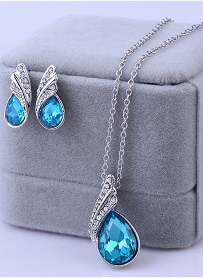 CJ 2-Piece Crystal Studded Pendant And Earrings Set  - Image 2