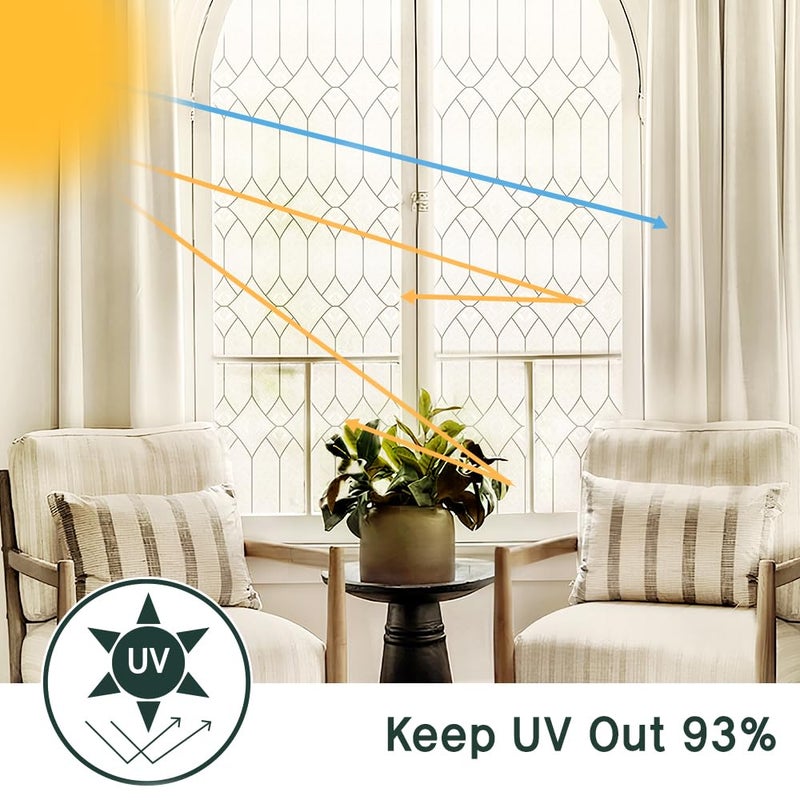 BEAUS TILE UNI Window Film Static Clings Non Adhesive 3D Stained Glass Window Decals UV Protection (New City Light, 37.4 x 24.4 Inch) - Image 2