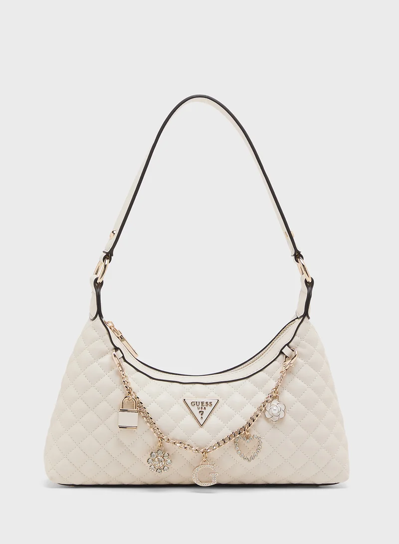 GUESS EVERLEE TOP ZIP SHOULDER BAG