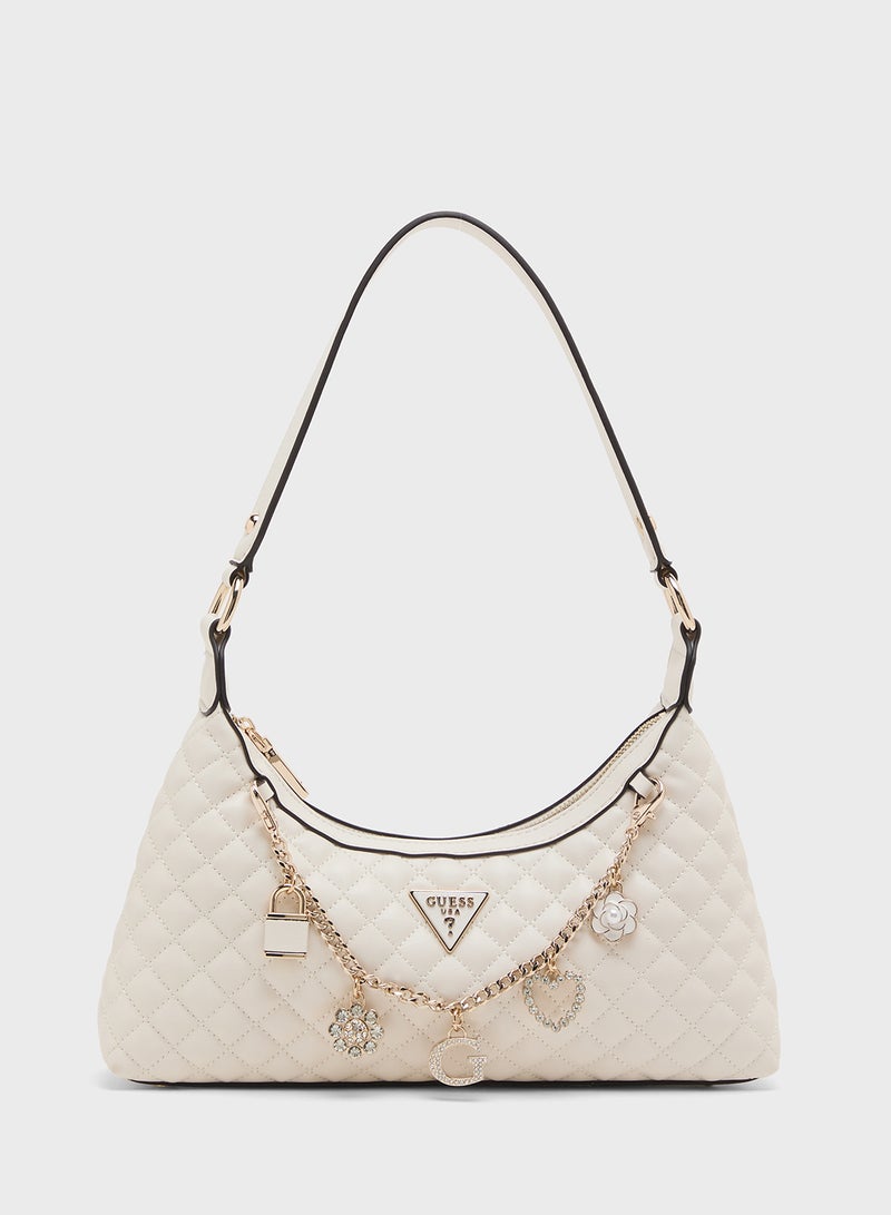 GUESS Everlee Top Zip Shoulder Bag - Image 1