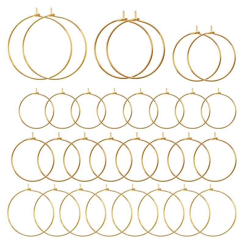 180Pcs Plated Wine Glass Beading RingsBeading Hoop Rings Ear Wines Earring Hoops for Jewelry Making Craft Art DIY
