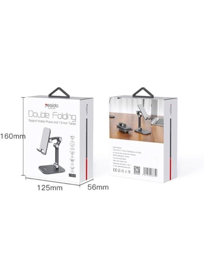 C104 Adjustable Angle Desktop Phone Holder – Highly flexible folding design to securely hold the phone on a desk or table. Sleek and modern design for comfortable viewing and working. - Image 3