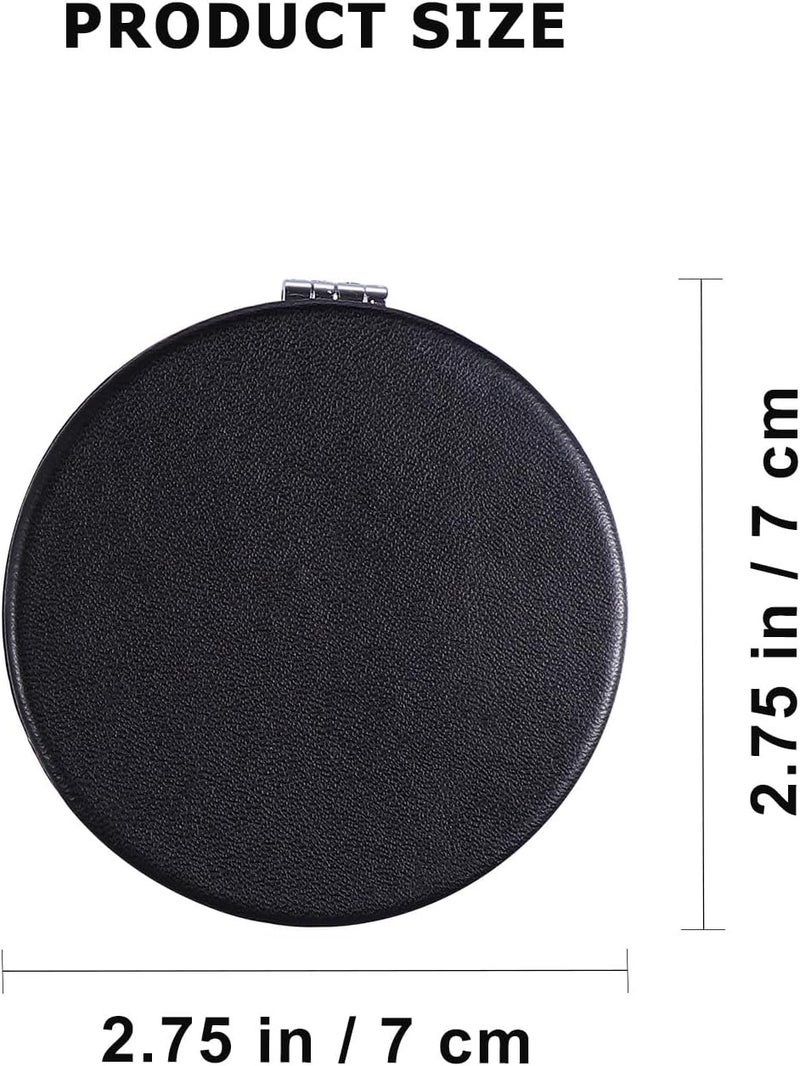 2 Pieces Portable Foldable Small Makeup Mirrors Double-Sided Pocket Compact Cosmetic Mirrors for Travel Handheld Use, White and Black - Image 2