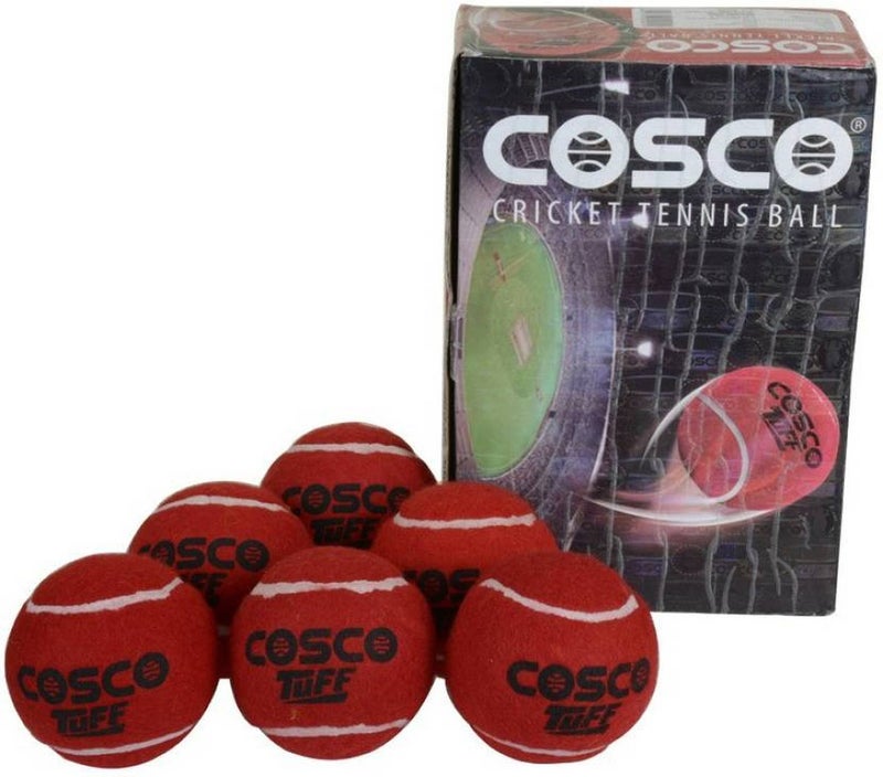 Cosco Rubber Durable Tuff Tennis Ball - Long-Lasting Performance For Intense Matches, Red - Image 2