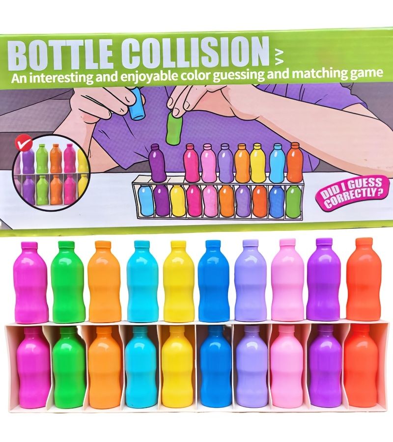 20 Colored Bottles 10 Colors Boxed Two Player Bottle Color Matching Game Party And Camping Fun - Image 4