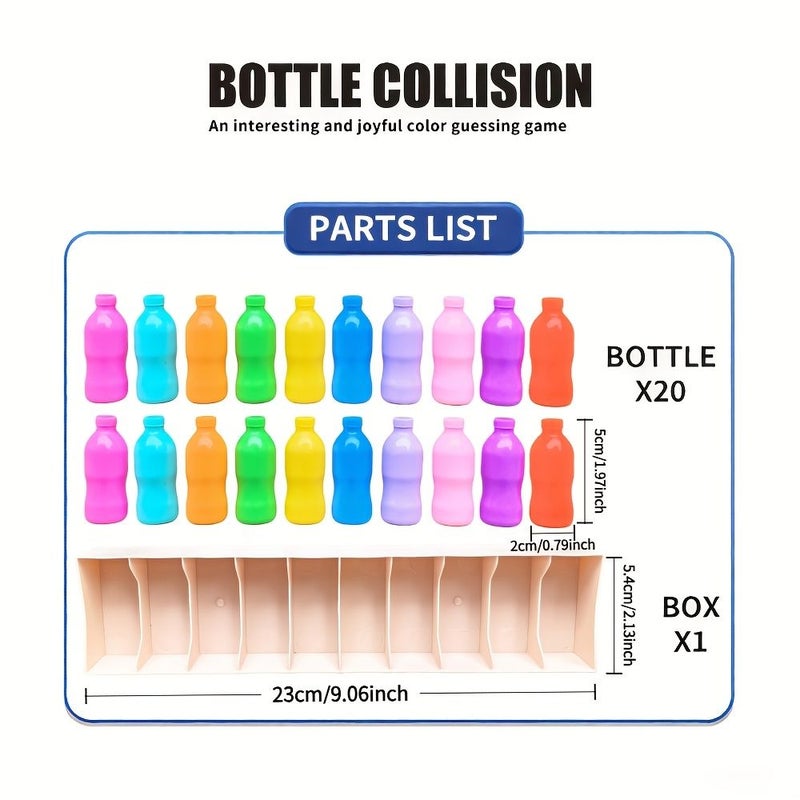 20 Colored Bottles 10 Colors Boxed Two Player Bottle Color Matching Game Party And Camping Fun - Image 2