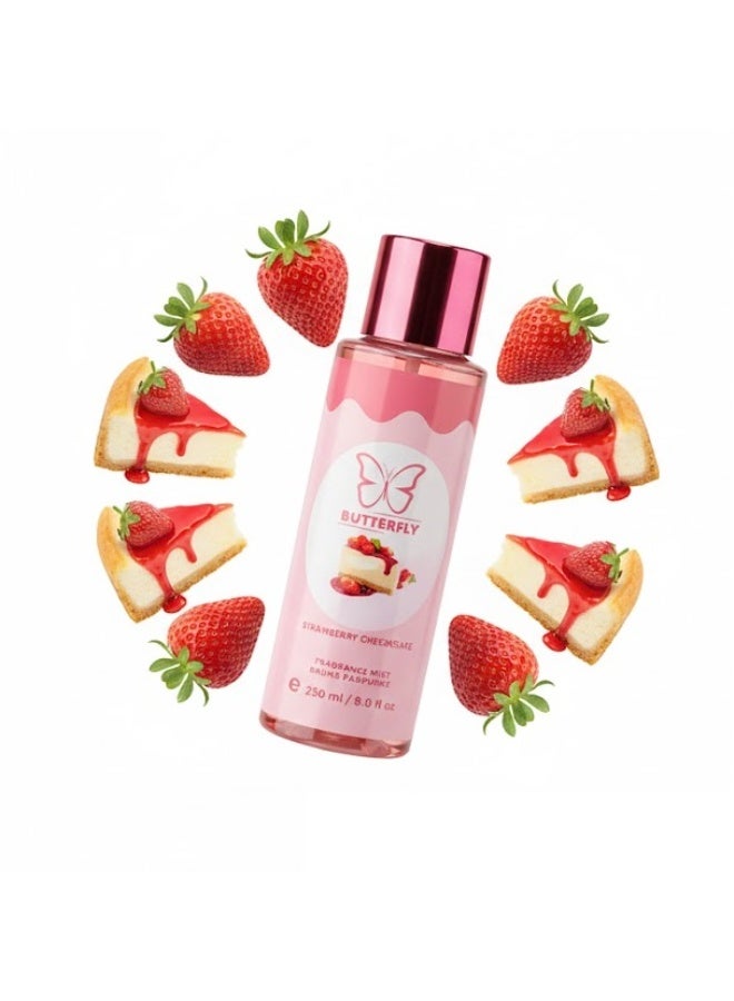 BUTTERFLY hair and body spray strawberry cheesecake 250 ml - Image 2