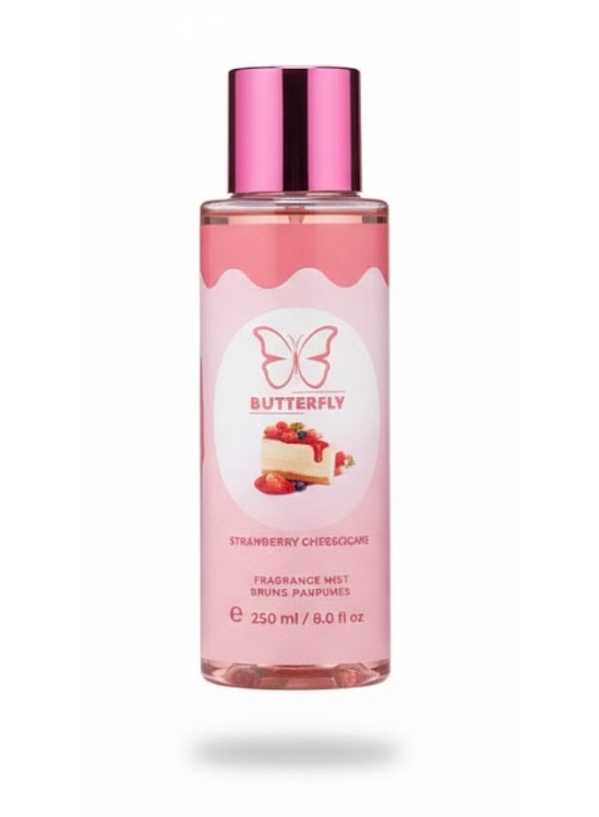 BUTTERFLY hair and body spray strawberry cheesecake 250 ml - Image 1