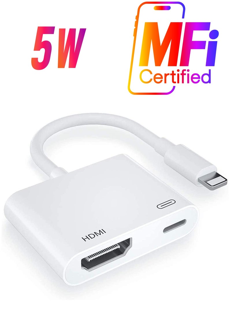 ELTRAZONE [Apple MFi Certified] Lightning to HDMI Digital AV Adapter,1080P Video & Audio Sync Screen Converter AV Adapter with Charging Port for iPhone HDMI Converter to HD TV/Projector/Monitor Support All iOS  - Image 1