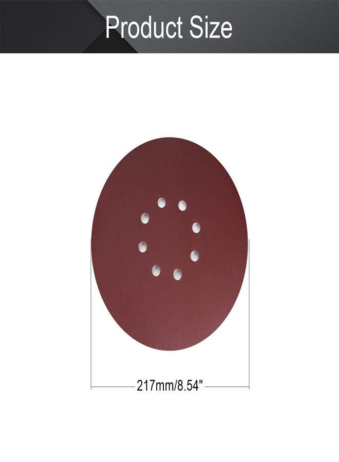 اتول مارت أقراص صنفرة Utoolmart مقاس 9 بوصات و8 فتحات وخطاف وحلقة، 180 حبيبة، ورق صنفرة من أكسيد الألومنيوم المتكتل لصنفرة المدارات - Image 2