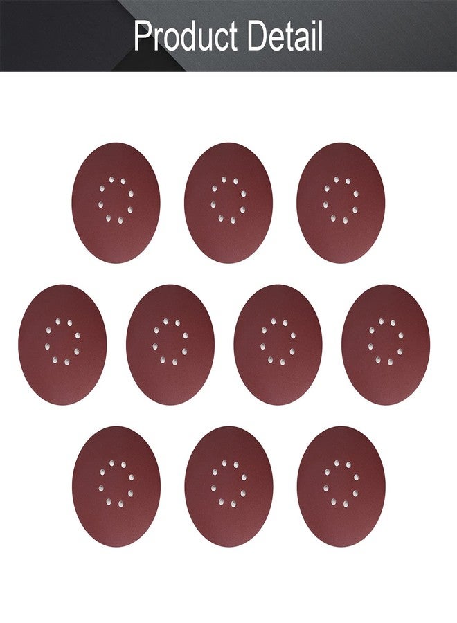 اتول مارت أقراص صنفرة Utoolmart مقاس 9 بوصات و8 فتحات وخطاف وحلقة، 180 حبيبة، ورق صنفرة من أكسيد الألومنيوم المتكتل لصنفرة المدارات - Image 5