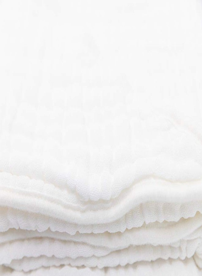 Primo Passi Hooded Bath Towel 40x40in Extra Large Bath Towel 100% Muslin Cotton 6 Layers for Babys Soft and Absorbent White| - Image 4