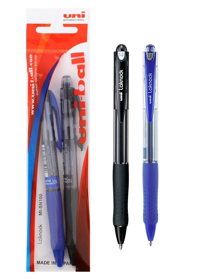 Uniball 2-Piece Laknock Ballpoint Pen 1.0mm Tip Blue And Black Ink  - Image 1