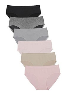Zeemey 6 Pack Women's Underwear Seamless Breathable Nylon Spandex Hipster Bikini Panties