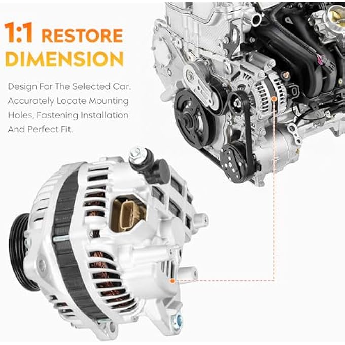 AEagle New Alternator for Mitsubishi Galant L4 2.4L 2004-2006, Eclipse L4 2.4L 2006, 400-48079 - Image 3
