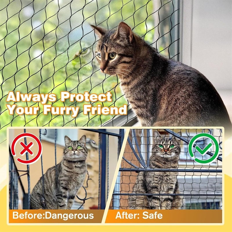 Steel Wire Reinforced Cat Netting for Balcony and Window, Reinforced Netting Fence for Pet - Image 4