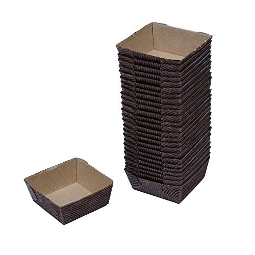 Esslly Premium Bake & Serve Paper Brownie Trays - Perfect for 40g Treats | 5 x 5 x 2.5 cms | Durable, Stylish & Greaseproof | Oven Safe | Pack of 25 for Convenient Baking. - Image 1