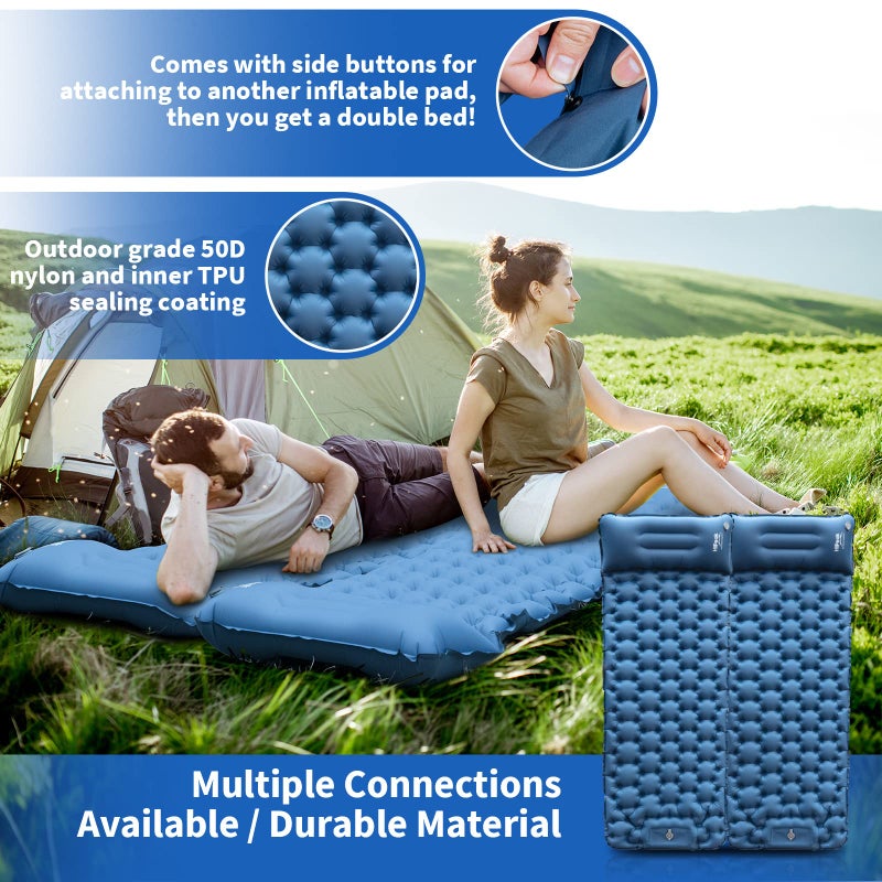 HiiPeak Sleeping Pad for Camping- Ultralight Inflatable Sleeping Mat with Built-in Foot Pump & Pillow, Upgraded Compact Camping Air Mattress for Tent, Backpacking, Hiking - Image 4