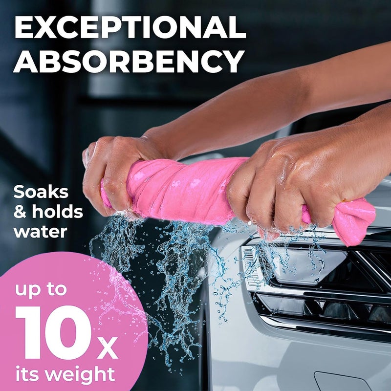 Mighty Cleaner Premium XL Shammy Towel for Car - 2 Pack (34"x25") - Super Absorbent Chamois Cloth - Image 2