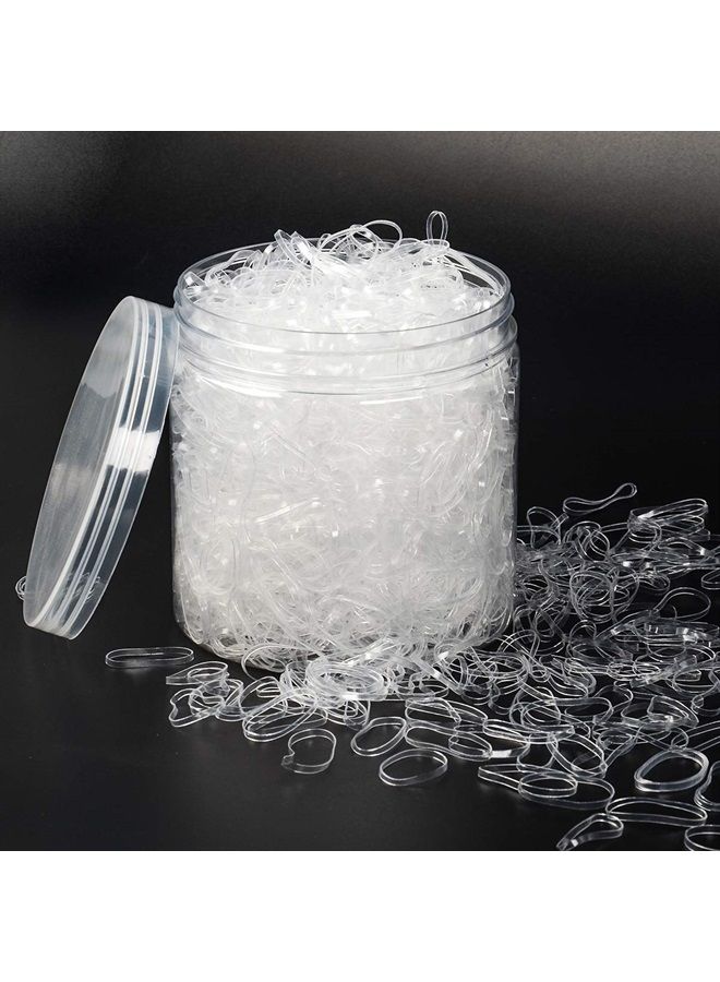 Ahier Clear Elastic Hair Bands, 2000PCS Small Hair Elastics Mini Rubber Hair Ties, Disposable Elastic Hair Holder 2mm in Width and 30mm in Length - Image 1