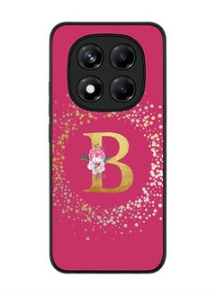 Stylizedd For Xiaomi Redmi Note 14 Pro 5G / X7 5G Case,Slim fit Camera Protection, Shockproof Thin Phone cover  - Custom Monogram Floral - B ( Deep Pink )  - Image 1