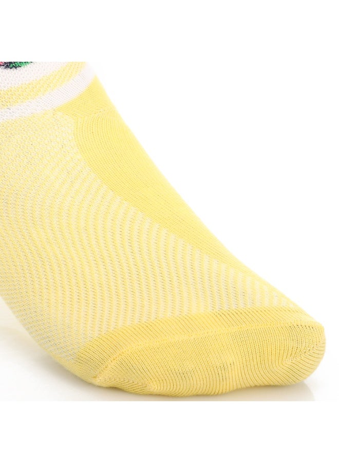 REDCOTTON Kids' Cotton Ankle Socks – Soft, Breathable & Comfortable - Yellow - Image 2
