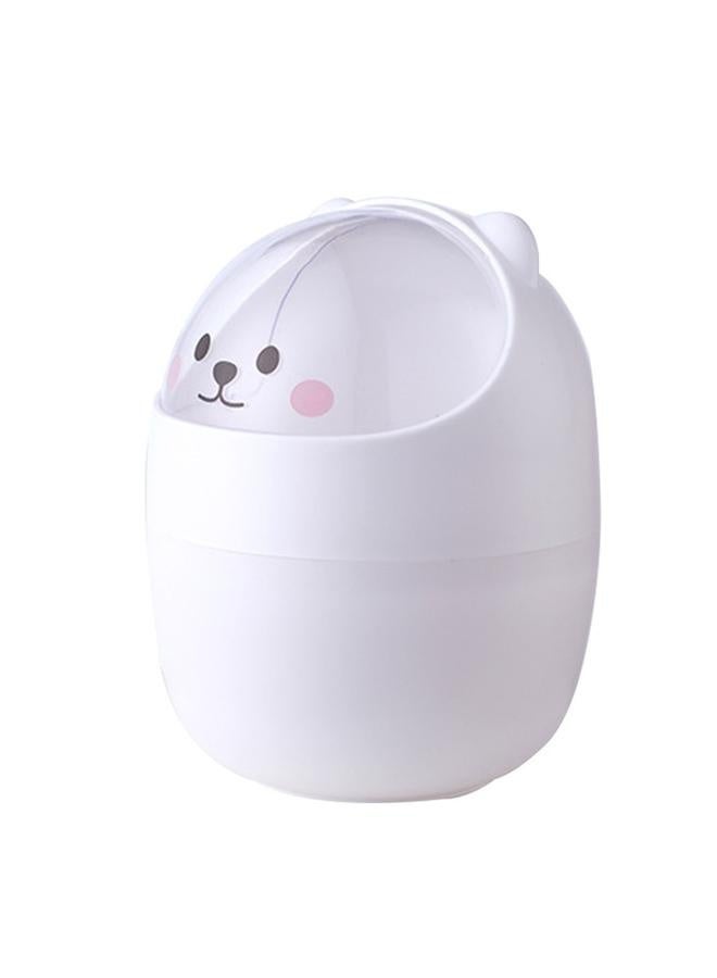 NIBEMINENT Desktop Trash Can Cute Small Storage Bucket Pen Holder Desk Waste Bin with Lid for Bedroom Dormitory  - Image 1