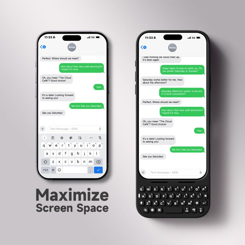 Akko MetaKey Keyboard for iPhone 17 Pro Max Maximize Screen Space Keyboard Case for Accurate Typing, Space Black - Image 4