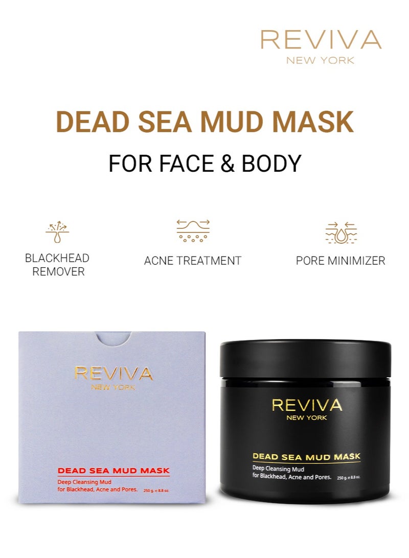 Reviva New York Dead Sea Mud Mask for Face and Body - Pore Minimizer, Cleanser, Blackhead Remover Mask, Acne Treatment - Natural Clay Mask - Facial Care - Face Masks Skincare, Face Mask Skin Care, Dead Sea Minerals - Image 3