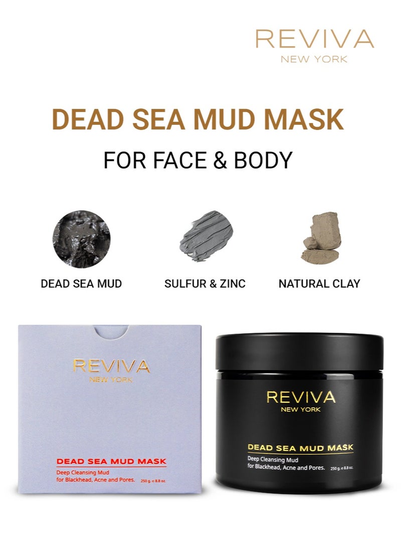 Reviva New York Dead Sea Mud Mask for Face and Body - Pore Minimizer, Cleanser, Blackhead Remover Mask, Acne Treatment - Natural Clay Mask - Facial Care - Face Masks Skincare, Face Mask Skin Care, Dead Sea Minerals - Image 2