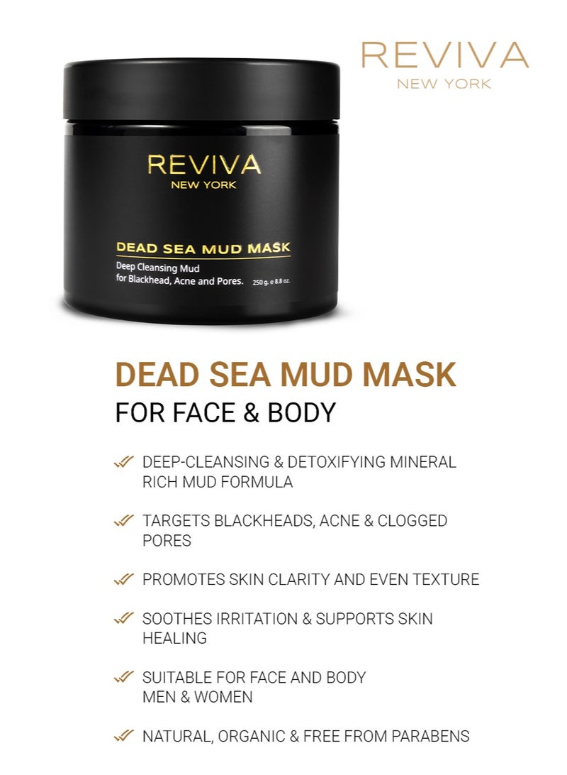 Reviva New York Dead Sea Mud Mask for Face and Body - Pore Minimizer, Cleanser, Blackhead Remover Mask, Acne Treatment - Natural Clay Mask - Facial Care - Face Masks Skincare, Face Mask Skin Care, Dead Sea Minerals - Image 4