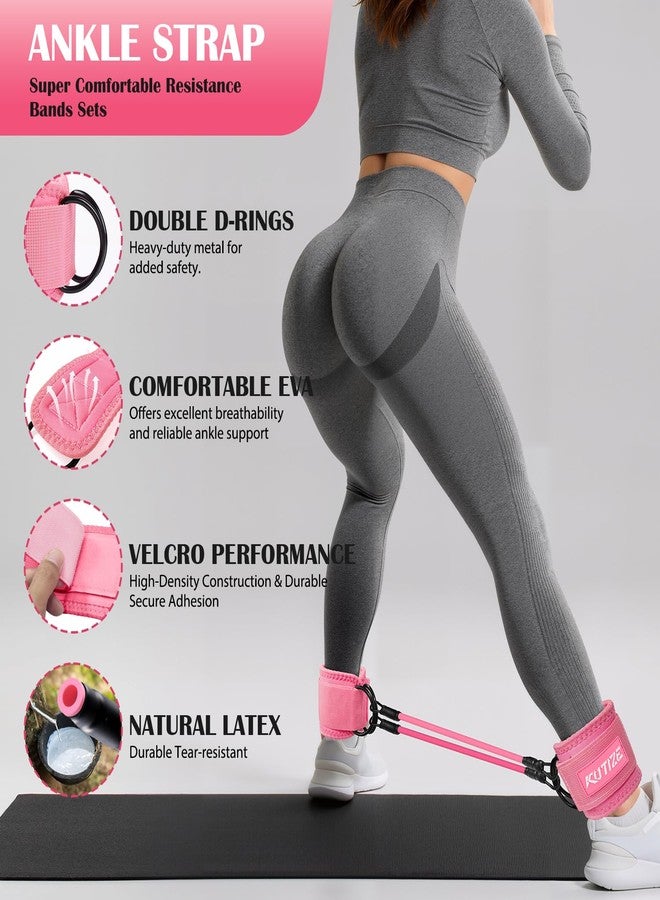 KUTIZE Ankle Resistance Bands with Cuffs & Fabric Resistance Bands Set - Legs & Glutes Workout Equipment for Women & Men, Home Gym Heavy Exercise Bands for Butt, Hip, Yoga, Strength Training, Pilates - Image 5