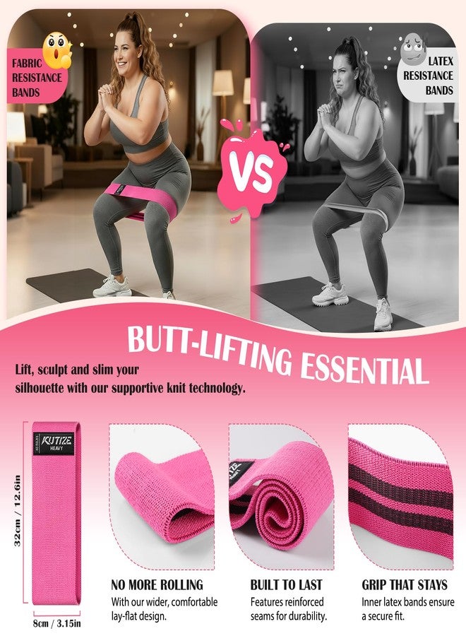 KUTIZE Ankle Resistance Bands with Cuffs & Fabric Resistance Bands Set - Legs & Glutes Workout Equipment for Women & Men, Home Gym Heavy Exercise Bands for Butt, Hip, Yoga, Strength Training, Pilates - Image 4