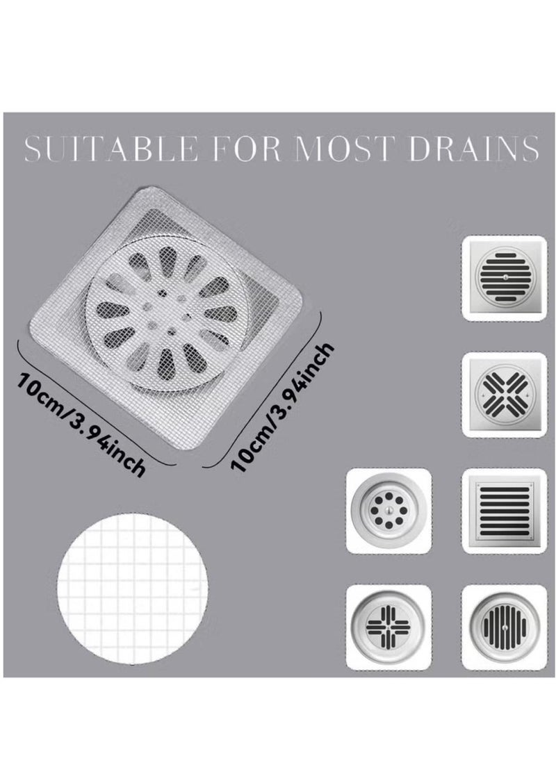 20 Pcs Disposable Hair Drain Catcher Stickers, Anti-Clogging Mesh Strainers，Square Shower Drain Hair Catcher， Mesh Shower Drain Stickers for Bathroom Laundry Bathtub Kitchen - Image 3