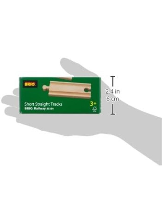 Brio BRIO World 33334 - Premium Short Straight Tracks - 4 Piece Wooden Train Toy Set for Kids | Enhances Motor Skills | FSC-Certified Wood | Compatible with All BRIO Train Sets  - Image 5