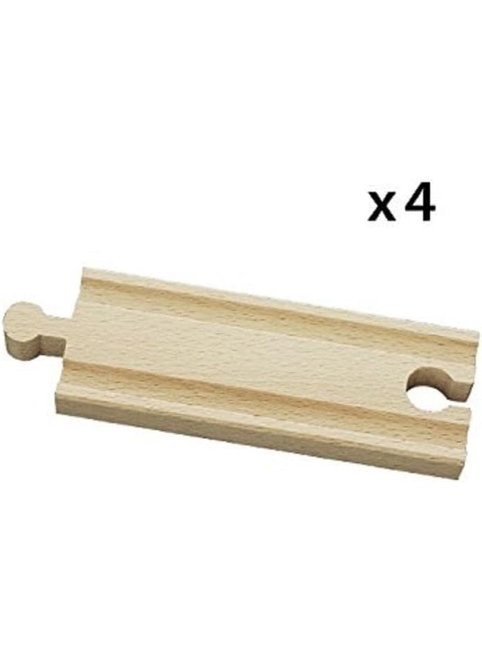 Brio BRIO World 33334 - Premium Short Straight Tracks - 4 Piece Wooden Train Toy Set for Kids | Enhances Motor Skills | FSC-Certified Wood | Compatible with All BRIO Train Sets  - Image 4