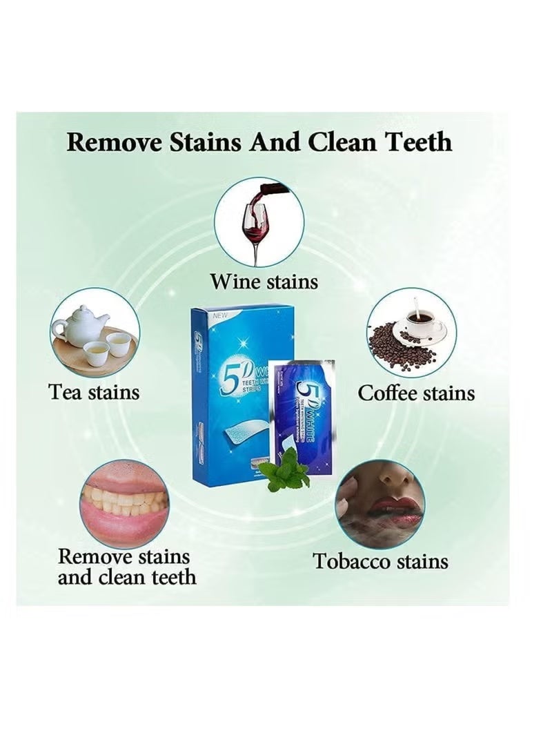 5 دي شرائط تبييض الاسنان 5D شرائط بيضاء 10 قطعه - Image 3