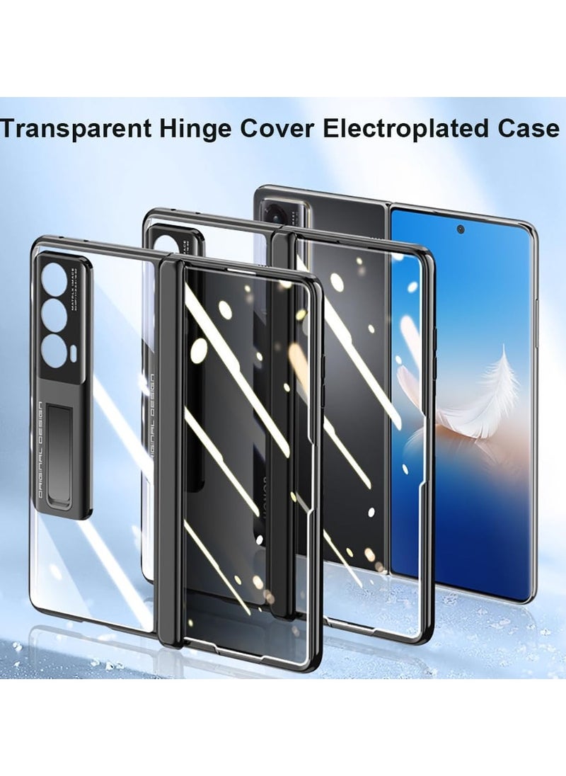 Generic Luxury Electroplaetd Hinge Cover Screen Glass film Compatible with Honor Magic VS2 Case Kickstand Capa Transparent Funda  - Image 3