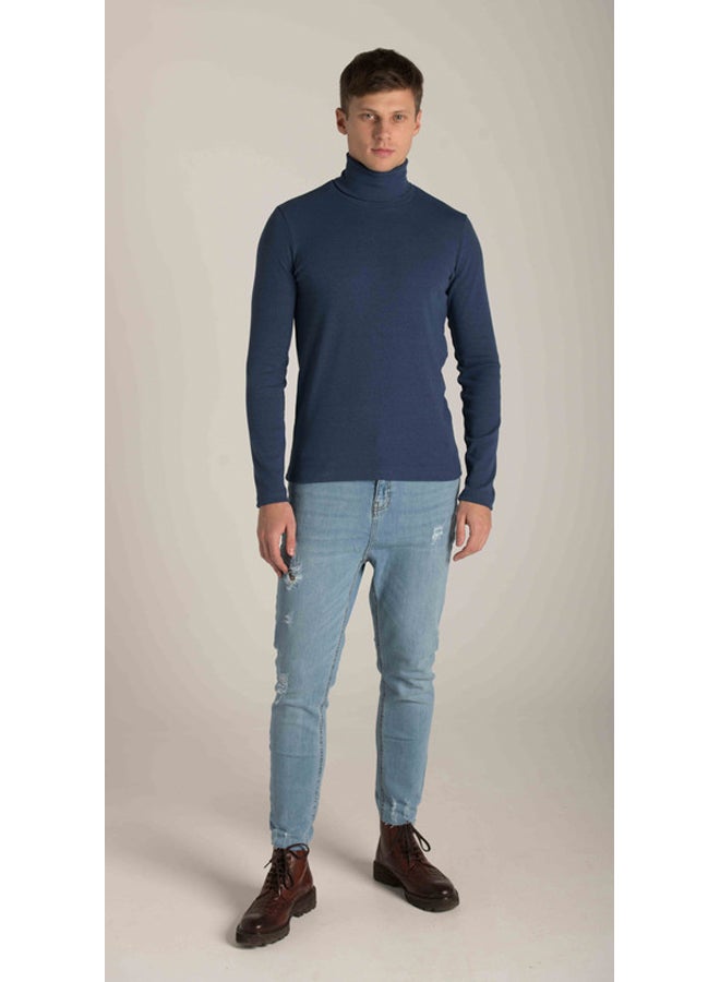 Marco Bergamo HIGH COLLAR RIBBED TOP - Image 1