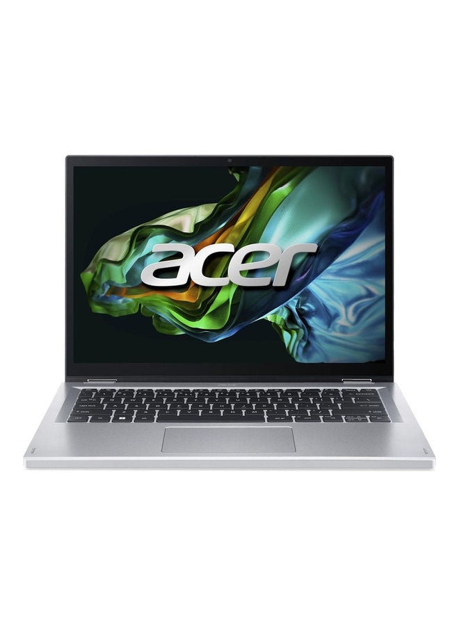 أيسر Aspire 3 Spin 14 Convertible Notebook With 13Th Gen Intel Core I3-N305 8 Cores Upto 3.80Ghz 4Gb Lpddr5 Ram 256Gb Ssd Storage Intel Uhd Graphics 14 Inch Wuxga Ips Touchscreen Windows 11 Wifi 6 English/Arabic Pure Silver - Image 1