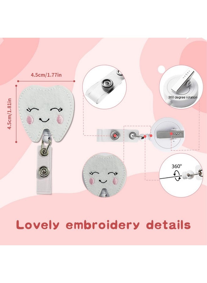 Ceonam Felt Toothshaped Badge Holder With Clip Cute Dental Id Holder Gift For Nurses Dentists Dental Assistants Hygienists Medical Staff Uniform & Office Identification - Image 3