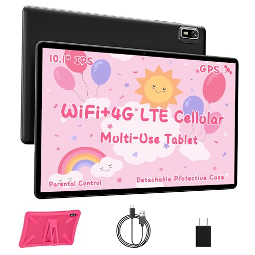 HAOVM Tablet 10 inch 4G SIM Unlocked Android 14 Tablet with SIM Card Slot IPS Touch Screen 20GHz Fast Processor3GB32GBTF Expand24G5GHz WiFi8MP Camera GPS Pink case - Image 1