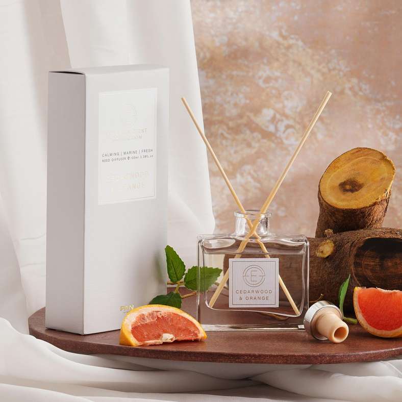Elegance Cedarwood Orange Reed Diffuser 100ml - Grey