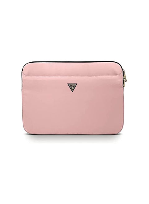Nylon Computer Sleeve With Metal Triangle Logo 13inch - Light Pink
